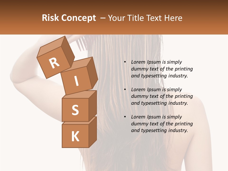 A Woman Holding A Comb Over Her Hair PowerPoint Template
