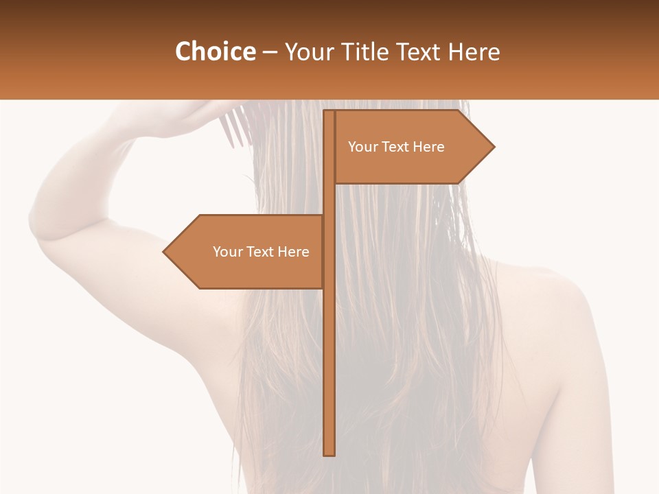 A Woman Holding A Comb Over Her Hair PowerPoint Template