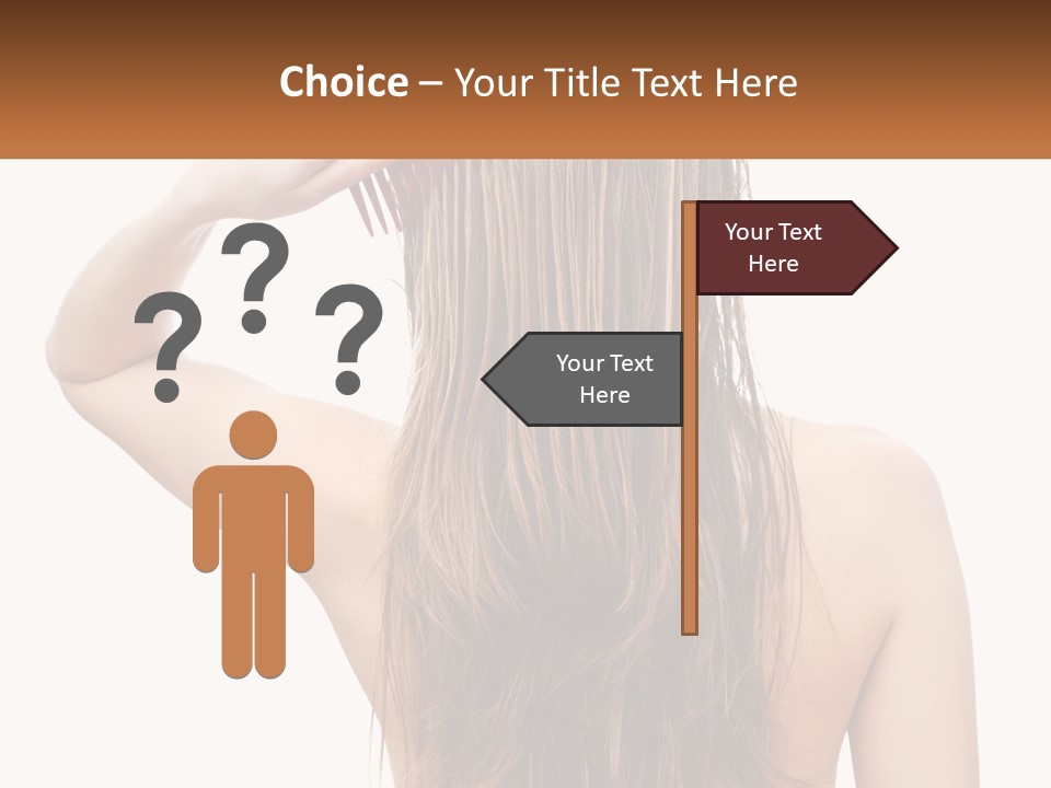 A Woman Holding A Comb Over Her Hair PowerPoint Template