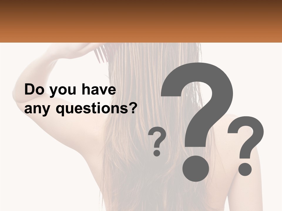 A Woman Holding A Comb Over Her Hair PowerPoint Template