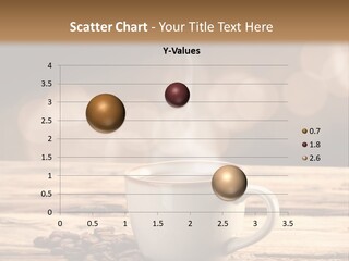 A Cup Of Coffee On A Table With Coffee Beans PowerPoint Template