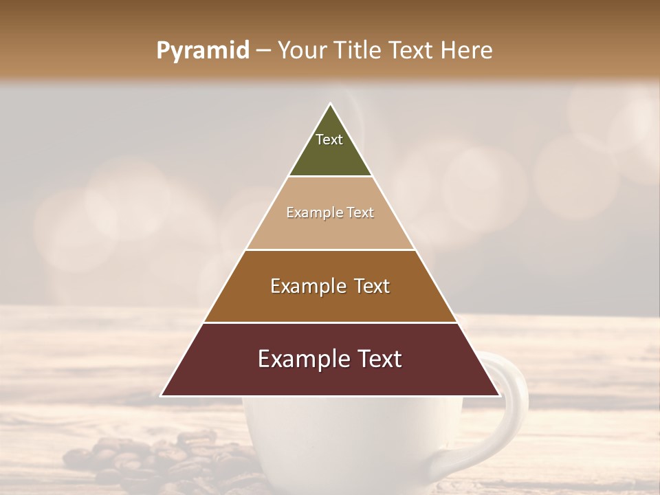 A Cup Of Coffee On A Table With Coffee Beans PowerPoint Template