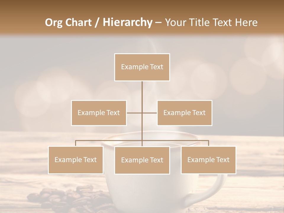 A Cup Of Coffee On A Table With Coffee Beans PowerPoint Template