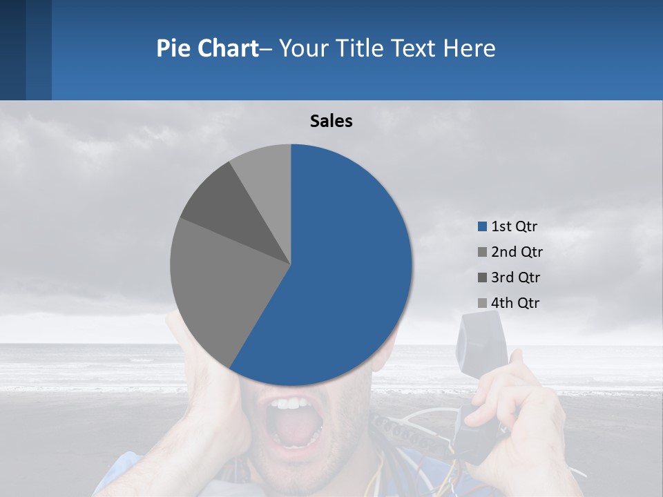 A Man Holding A Cell Phone Up To His Face PowerPoint Template