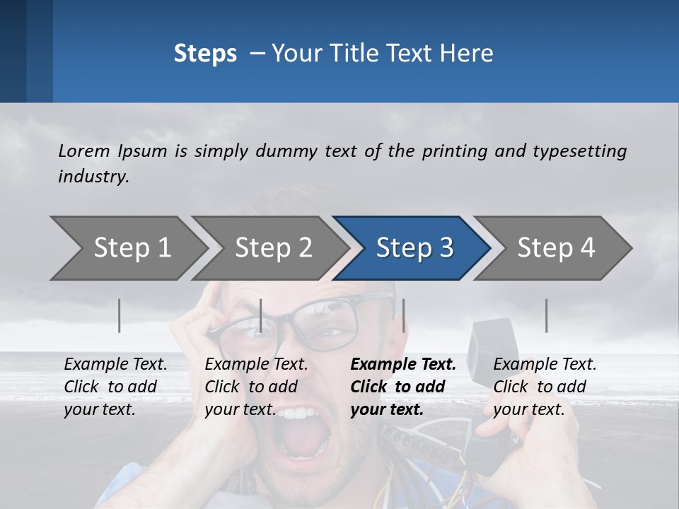 A Man Holding A Cell Phone Up To His Face PowerPoint Template