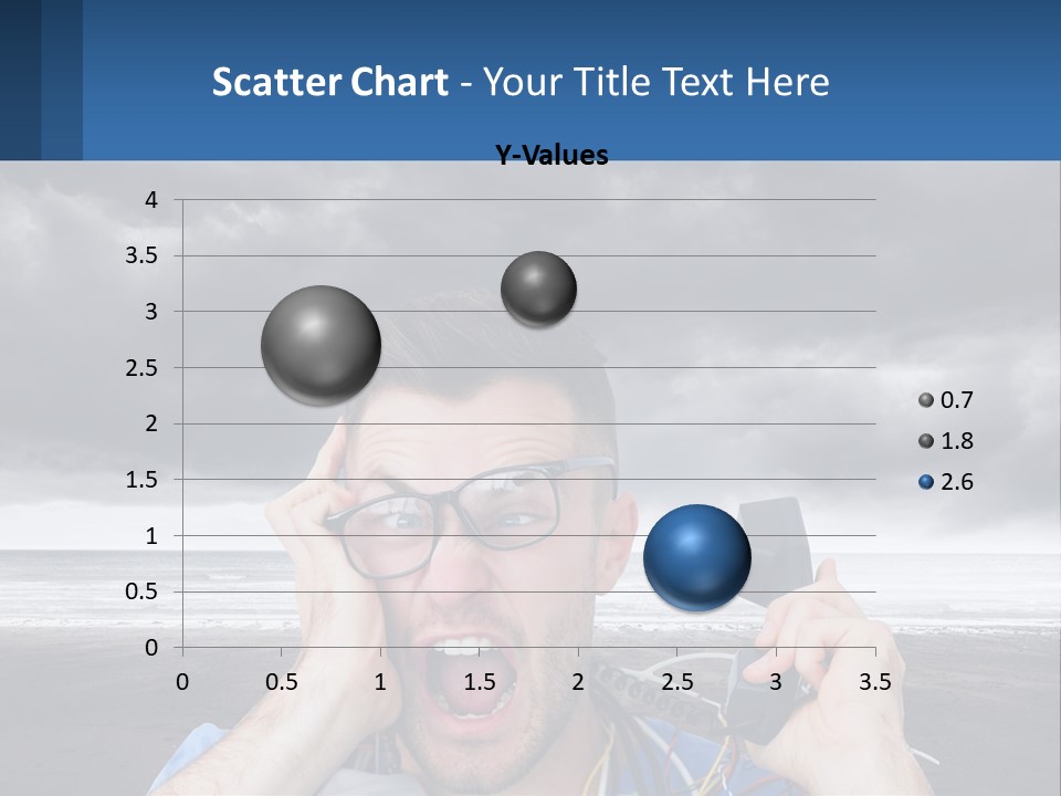 A Man Holding A Cell Phone Up To His Face PowerPoint Template