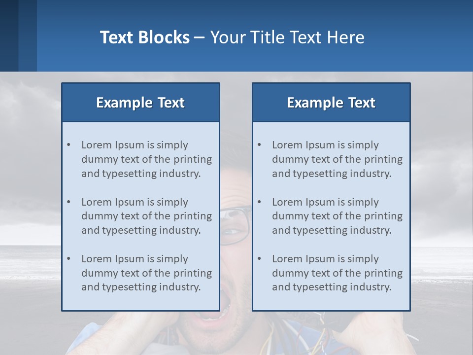 A Man Holding A Cell Phone Up To His Face PowerPoint Template