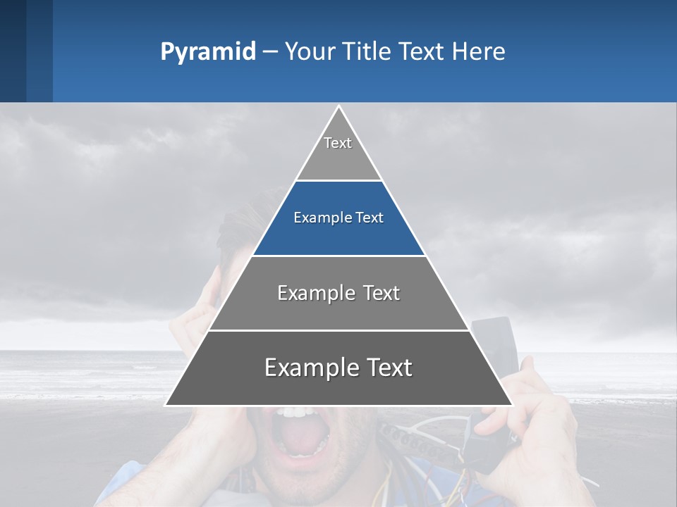 A Man Holding A Cell Phone Up To His Face PowerPoint Template