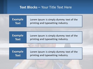A Man Holding A Cell Phone Up To His Face PowerPoint Template