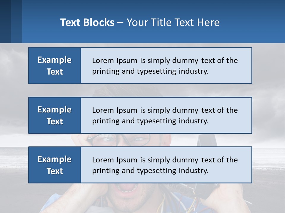 A Man Holding A Cell Phone Up To His Face PowerPoint Template