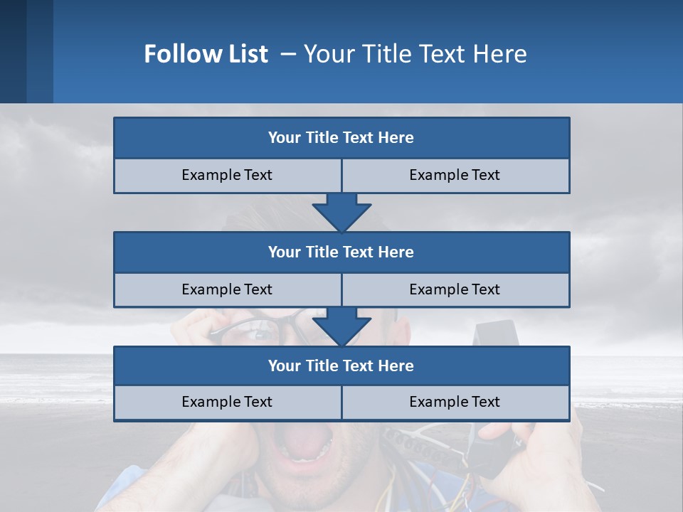 A Man Holding A Cell Phone Up To His Face PowerPoint Template