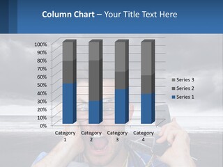 A Man Holding A Cell Phone Up To His Face PowerPoint Template