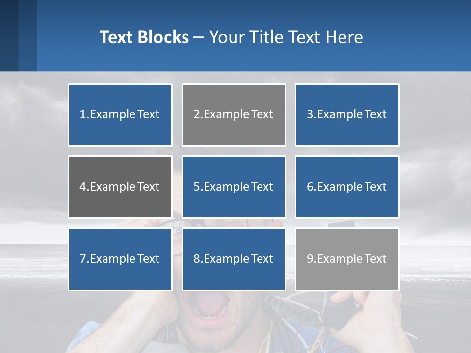 A Man Holding A Cell Phone Up To His Face PowerPoint Template