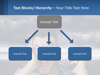 A Man Holding A Cell Phone Up To His Face PowerPoint Template