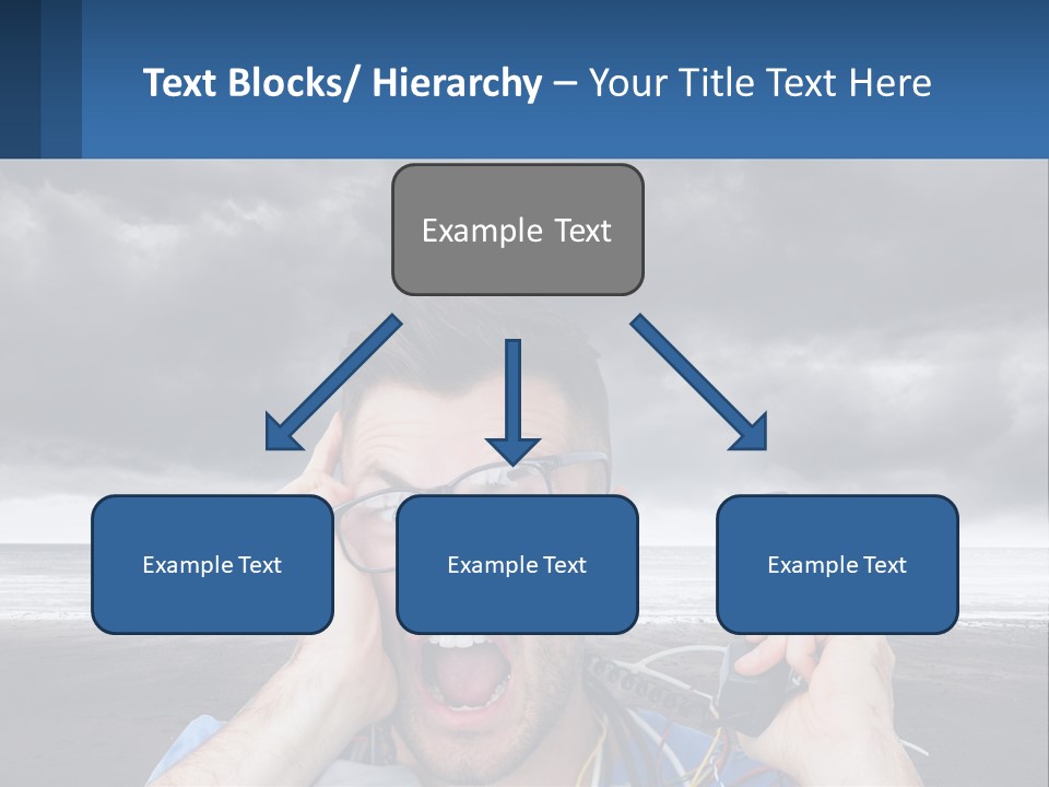 A Man Holding A Cell Phone Up To His Face PowerPoint Template