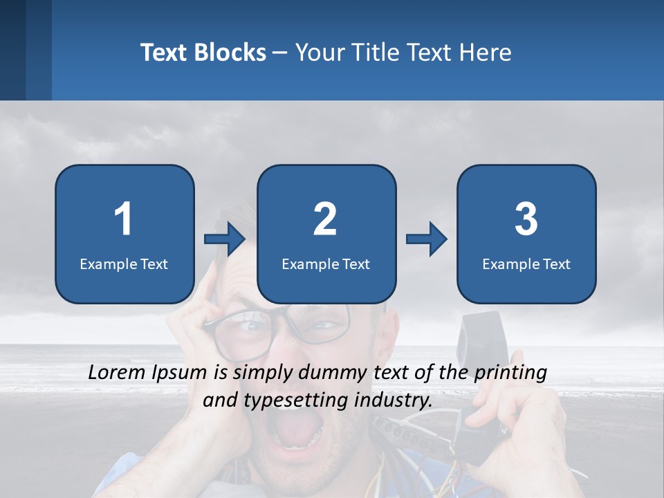 A Man Holding A Cell Phone Up To His Face PowerPoint Template