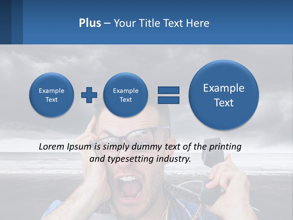 A Man Holding A Cell Phone Up To His Face PowerPoint Template