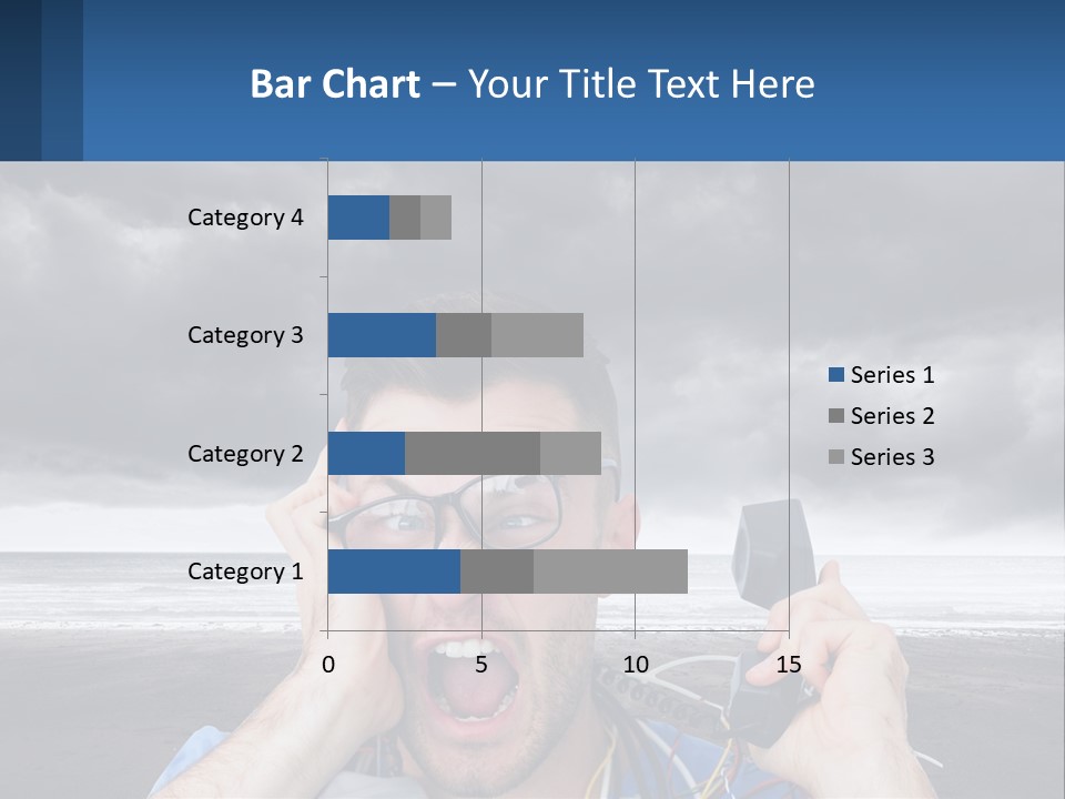 A Man Holding A Cell Phone Up To His Face PowerPoint Template