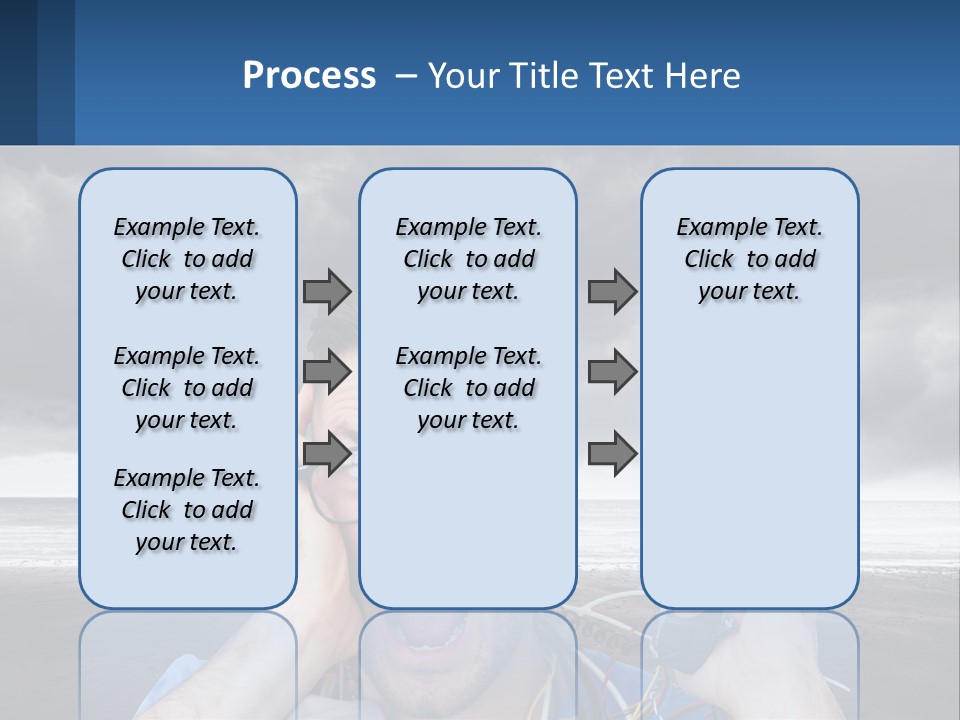 A Man Holding A Cell Phone Up To His Face PowerPoint Template