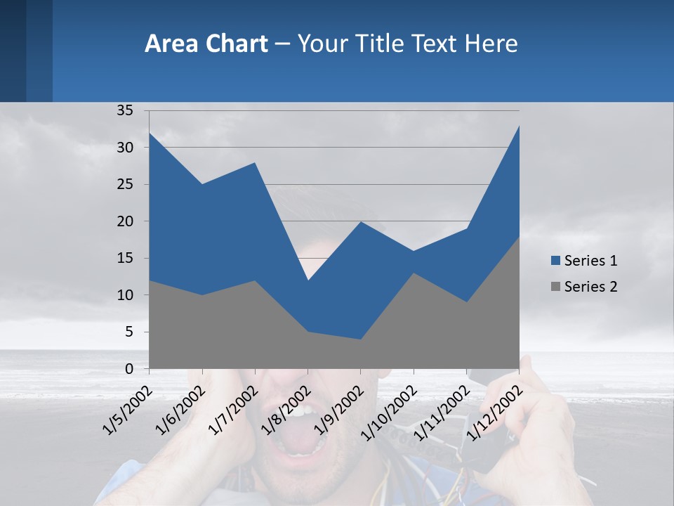 A Man Holding A Cell Phone Up To His Face PowerPoint Template