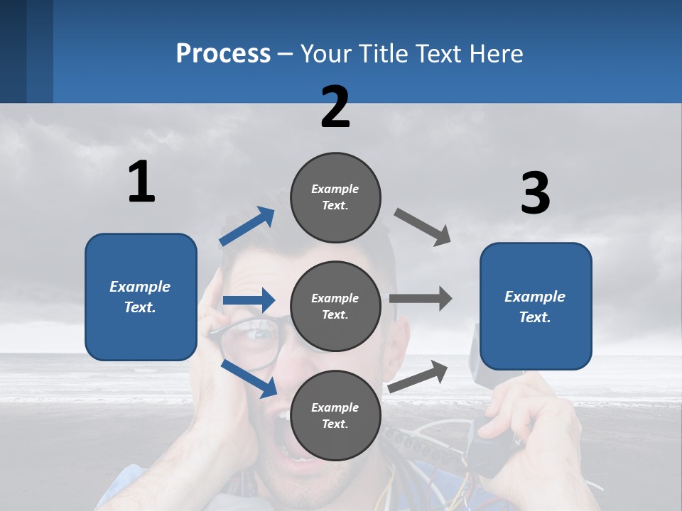 A Man Holding A Cell Phone Up To His Face PowerPoint Template