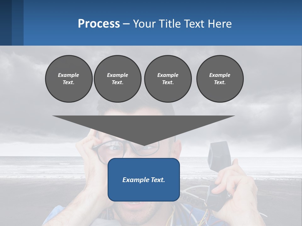 A Man Holding A Cell Phone Up To His Face PowerPoint Template