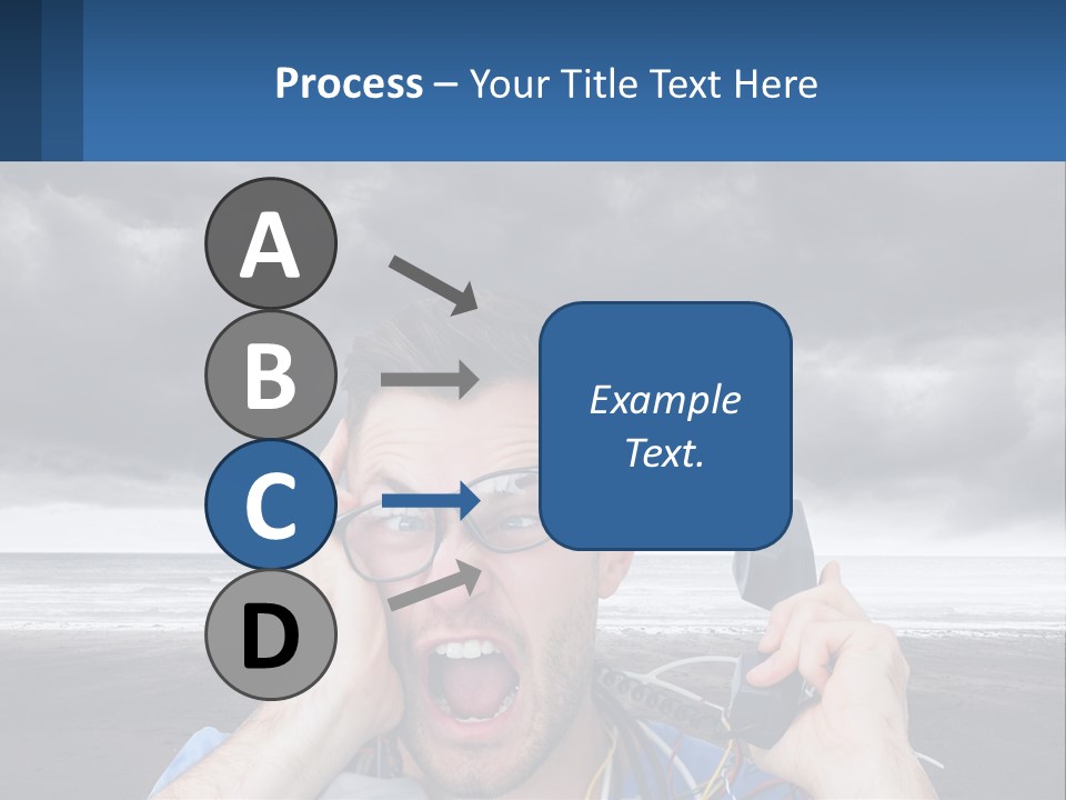 A Man Holding A Cell Phone Up To His Face PowerPoint Template