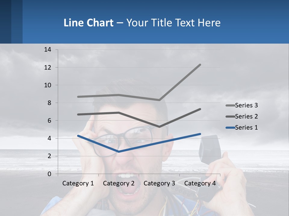 A Man Holding A Cell Phone Up To His Face PowerPoint Template