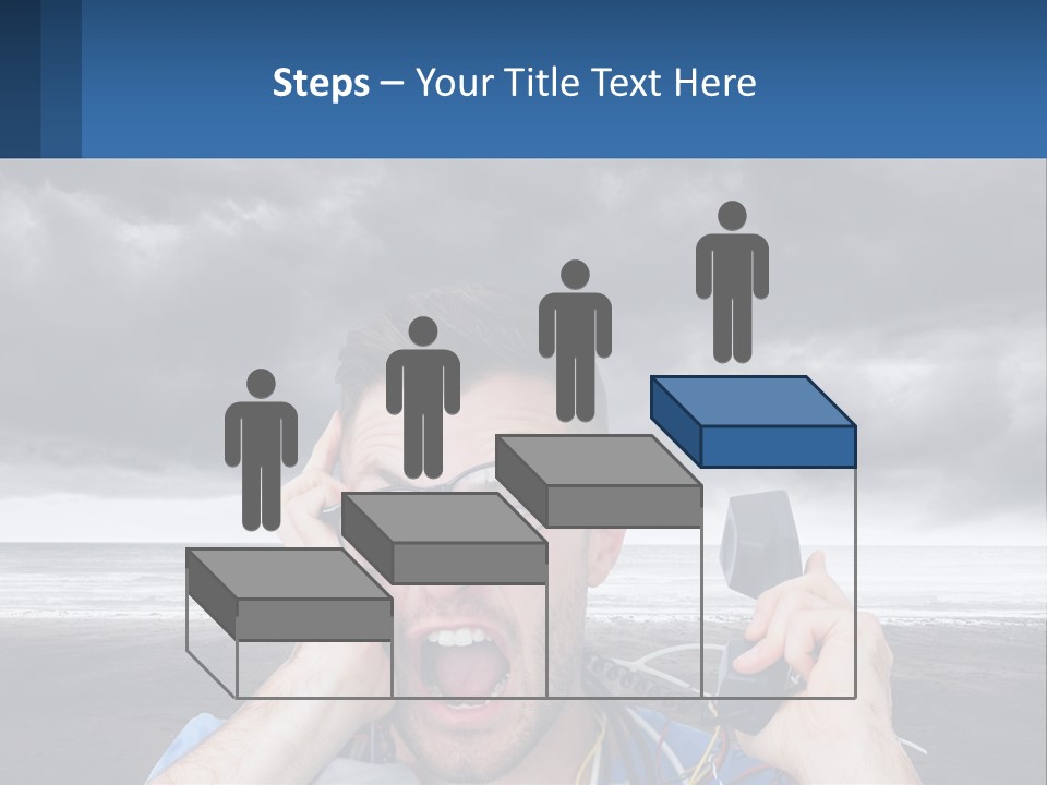 A Man Holding A Cell Phone Up To His Face PowerPoint Template