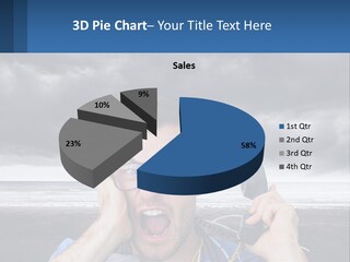 A Man Holding A Cell Phone Up To His Face PowerPoint Template