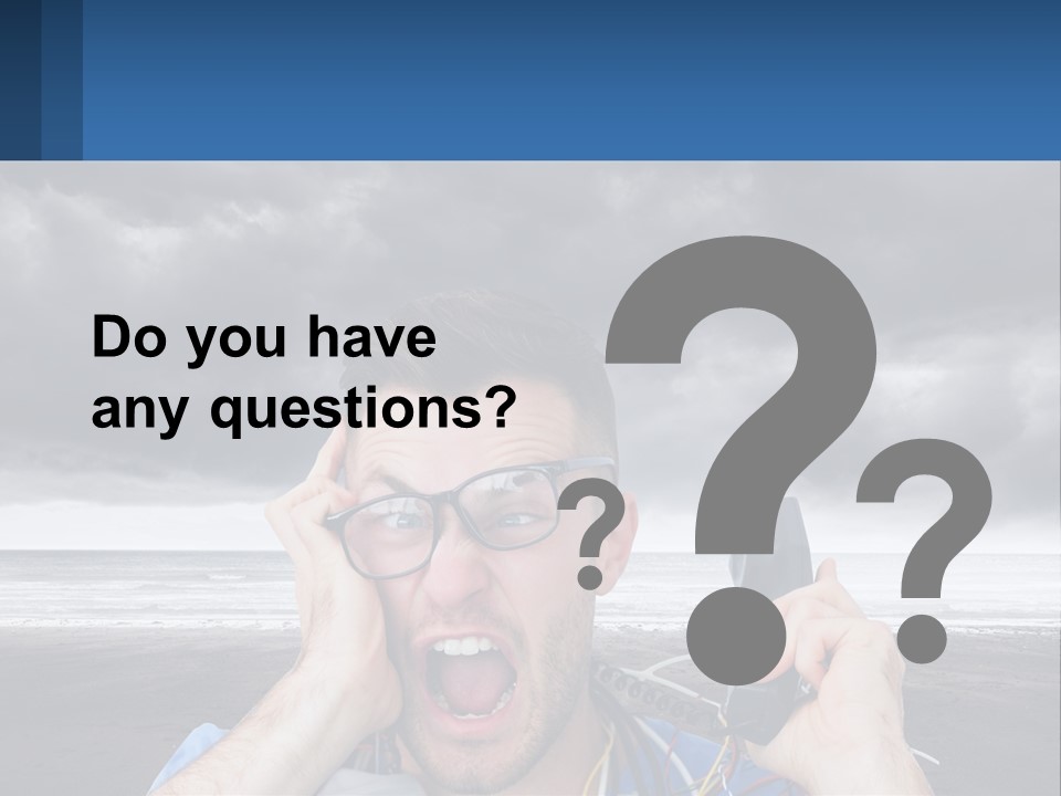 A Man Holding A Cell Phone Up To His Face PowerPoint Template