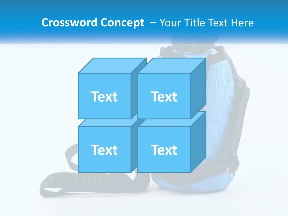 A Blue Lunch Bag With A Bottle Of Water On It PowerPoint Template