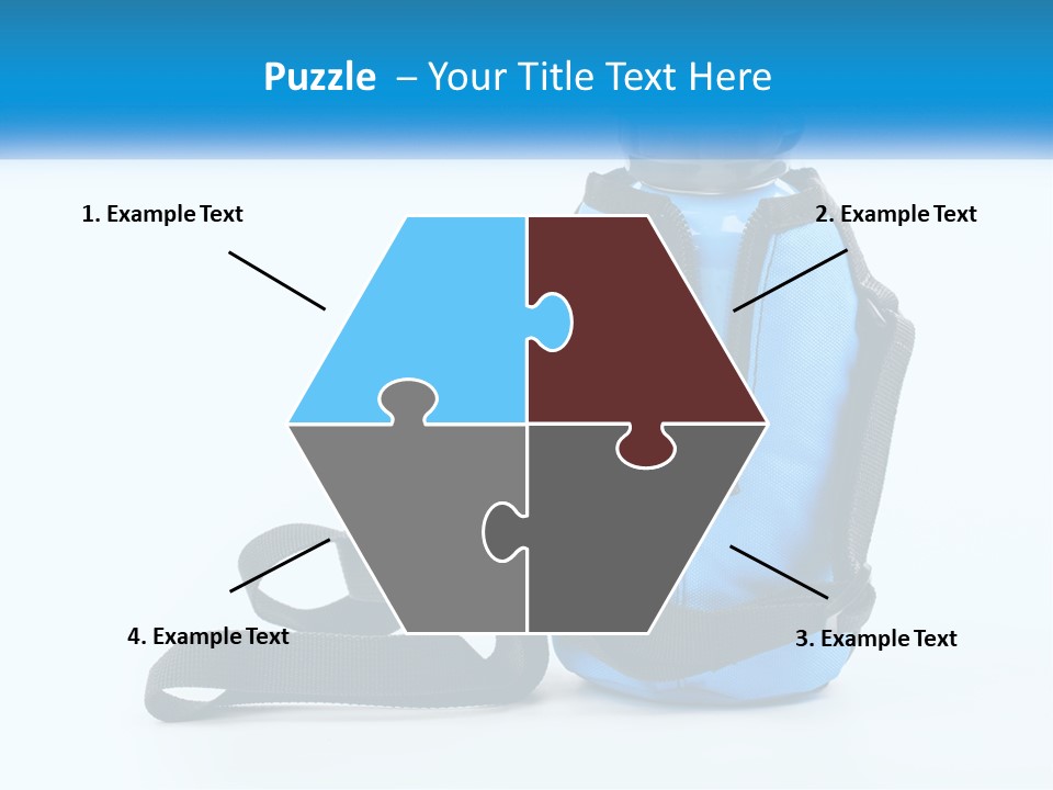 A Blue Lunch Bag With A Bottle Of Water On It PowerPoint Template