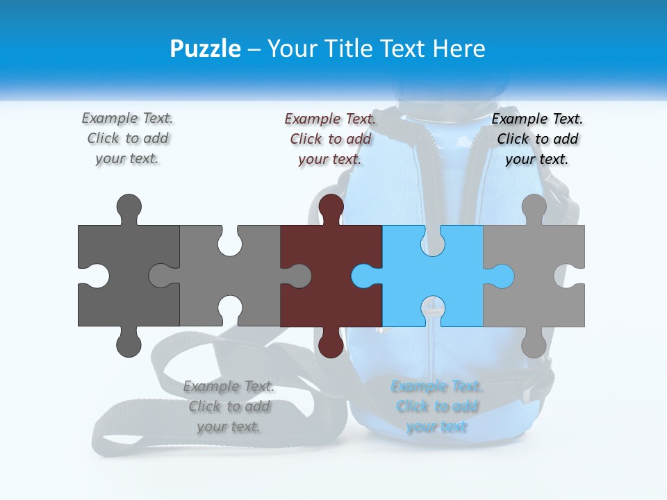 A Blue Lunch Bag With A Bottle Of Water On It PowerPoint Template