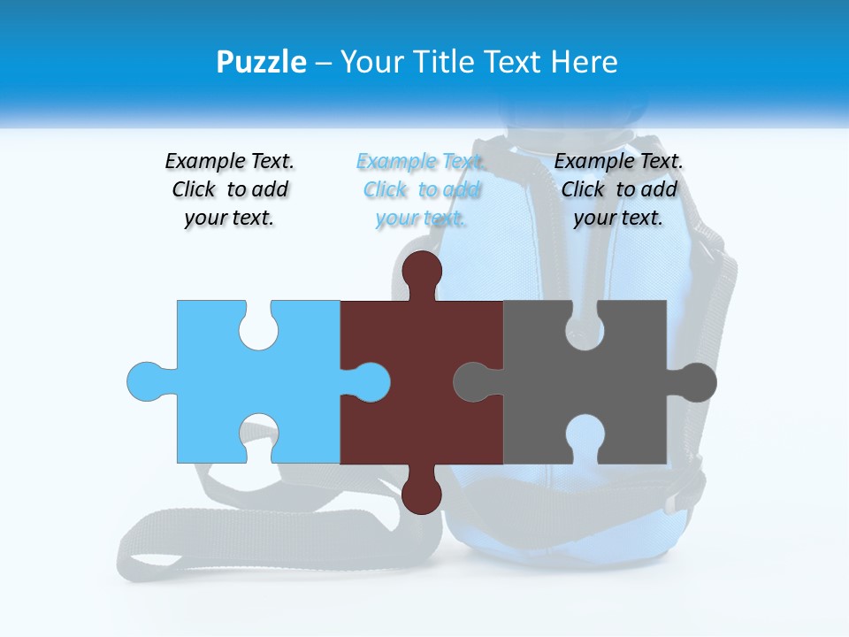 A Blue Lunch Bag With A Bottle Of Water On It PowerPoint Template