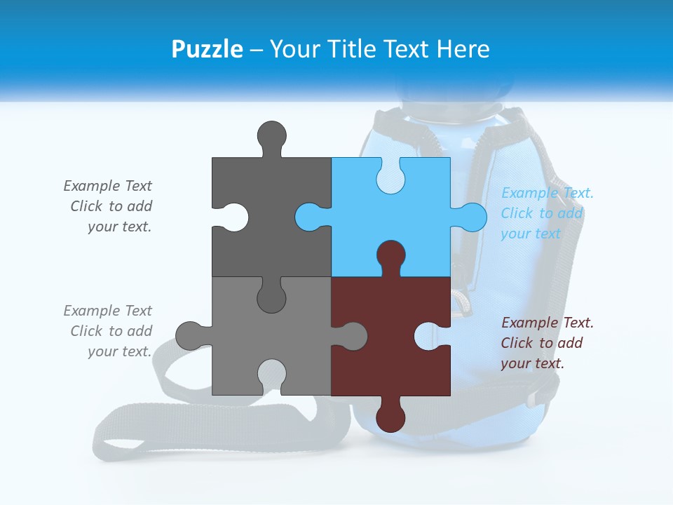 A Blue Lunch Bag With A Bottle Of Water On It PowerPoint Template