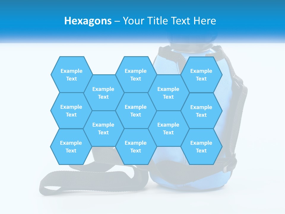 A Blue Lunch Bag With A Bottle Of Water On It PowerPoint Template