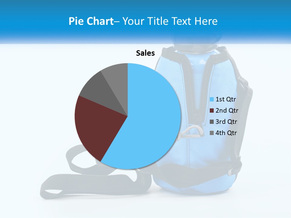 A Blue Lunch Bag With A Bottle Of Water On It PowerPoint Template