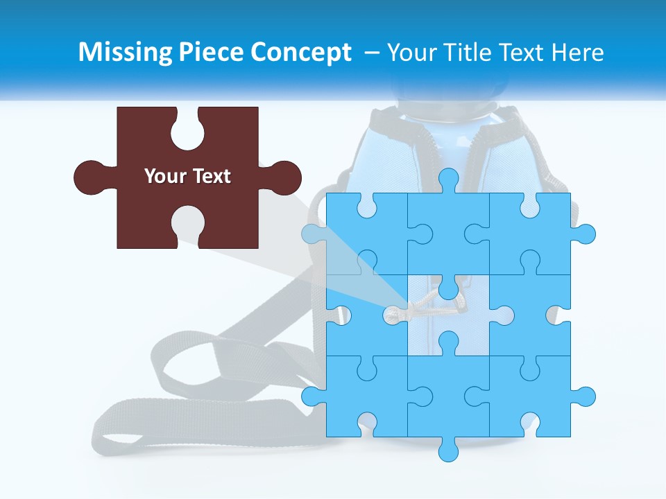 A Blue Lunch Bag With A Bottle Of Water On It PowerPoint Template