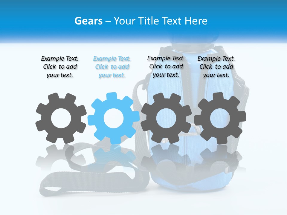 A Blue Lunch Bag With A Bottle Of Water On It PowerPoint Template