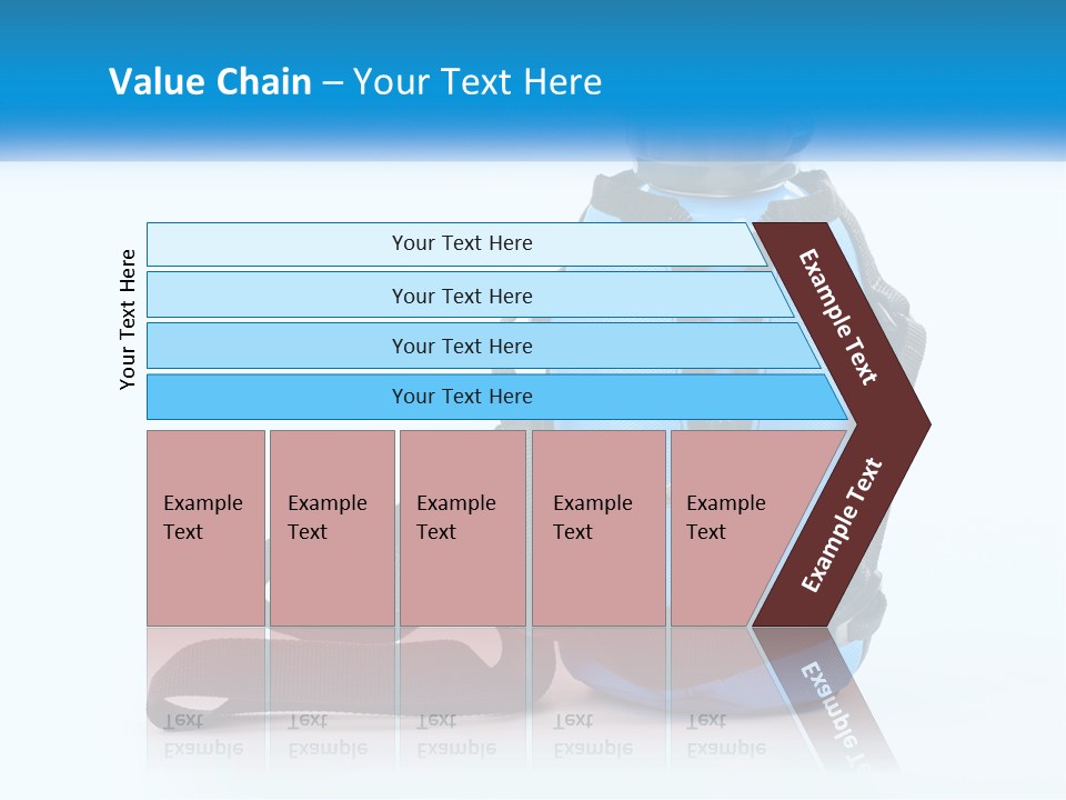 A Blue Lunch Bag With A Bottle Of Water On It PowerPoint Template
