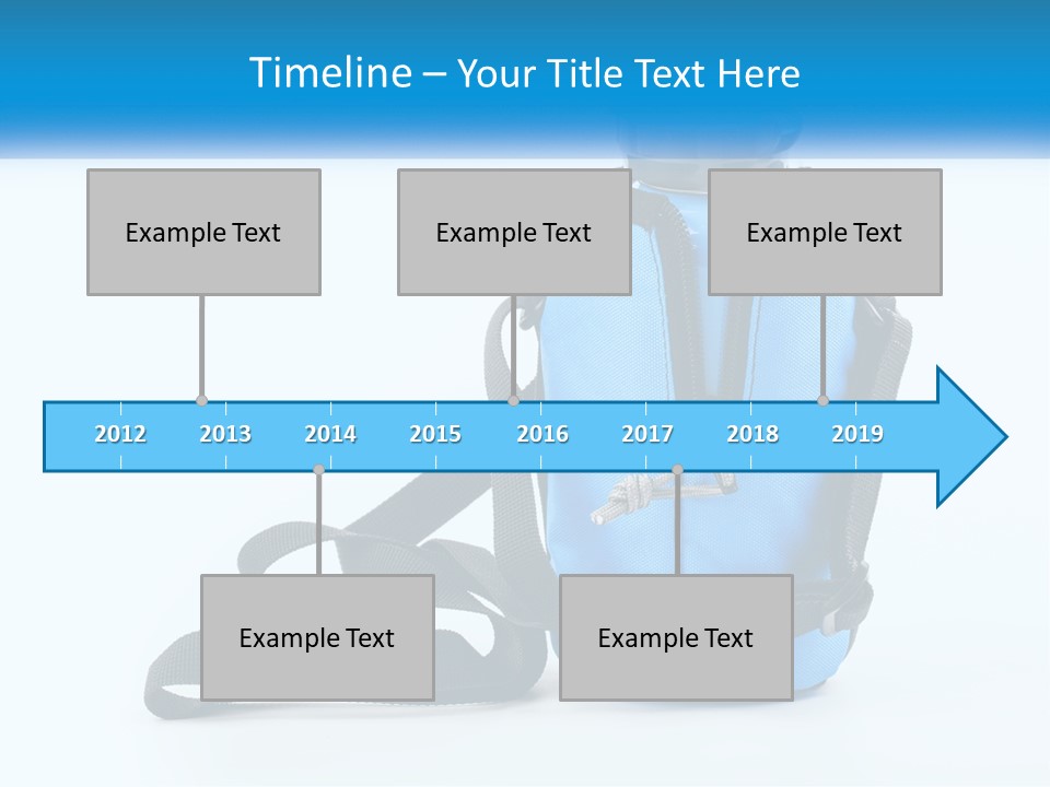 A Blue Lunch Bag With A Bottle Of Water On It PowerPoint Template