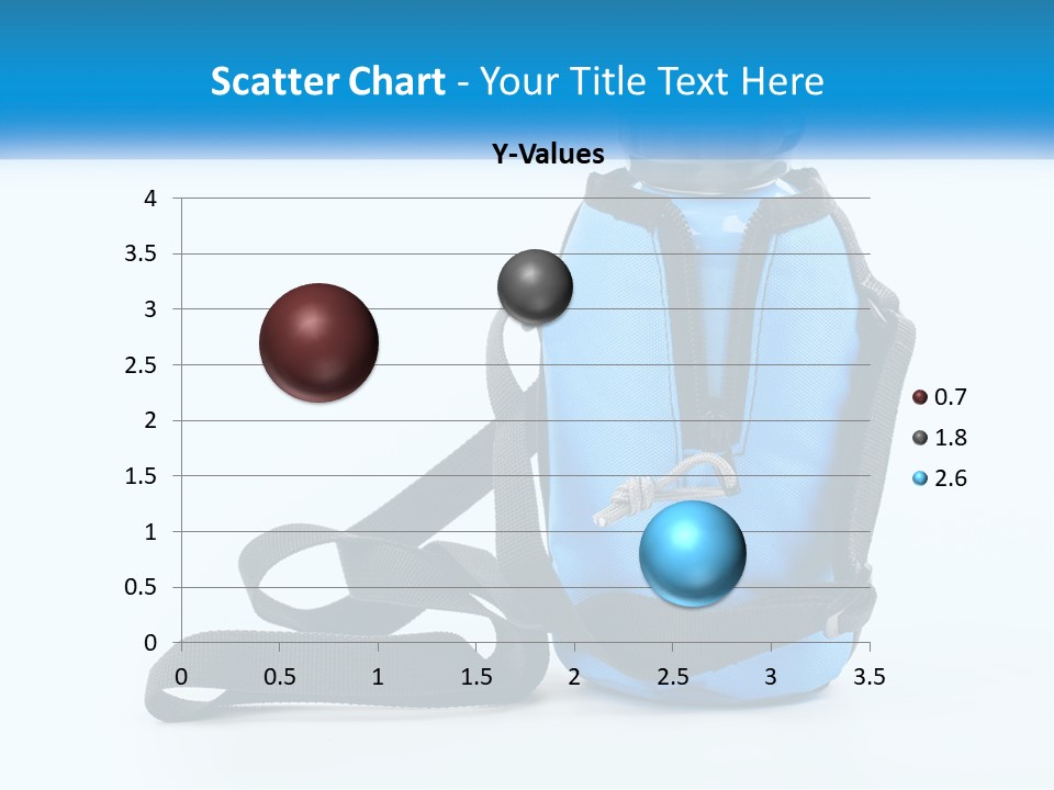 A Blue Lunch Bag With A Bottle Of Water On It PowerPoint Template