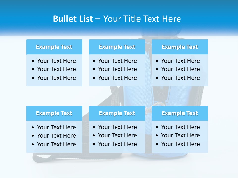 A Blue Lunch Bag With A Bottle Of Water On It PowerPoint Template