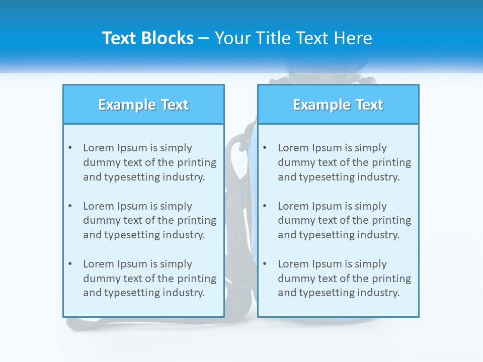 A Blue Lunch Bag With A Bottle Of Water On It PowerPoint Template