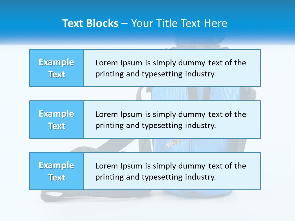 A Blue Lunch Bag With A Bottle Of Water On It PowerPoint Template