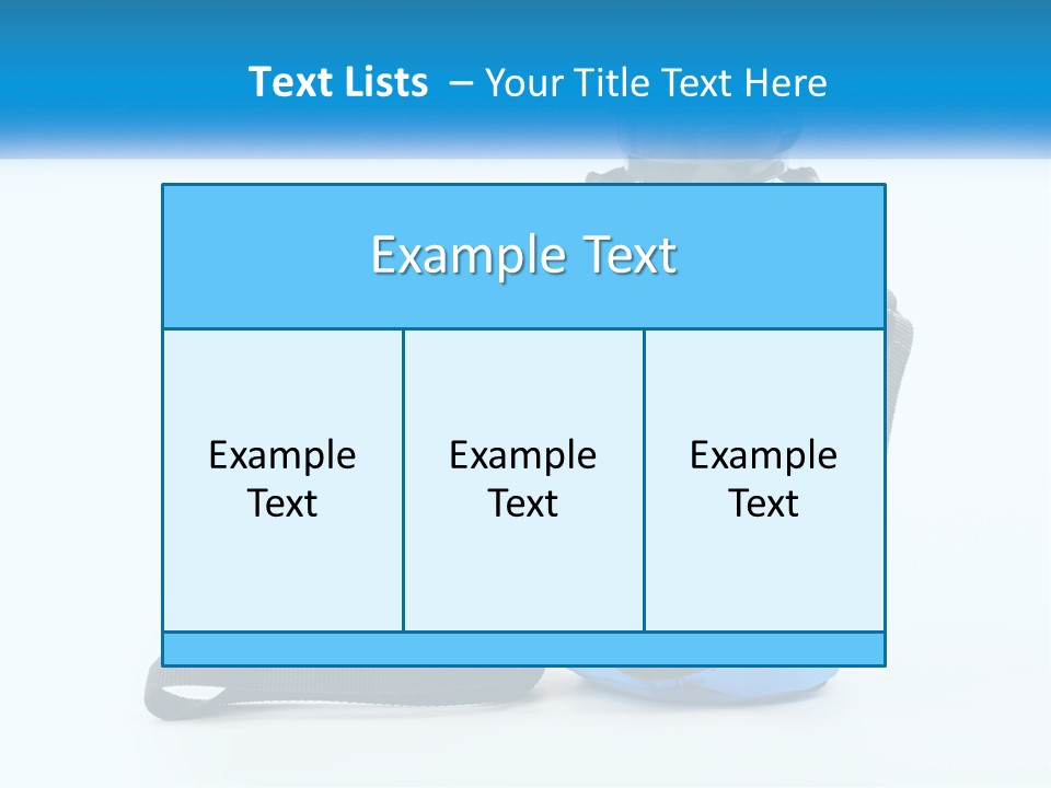 A Blue Lunch Bag With A Bottle Of Water On It PowerPoint Template