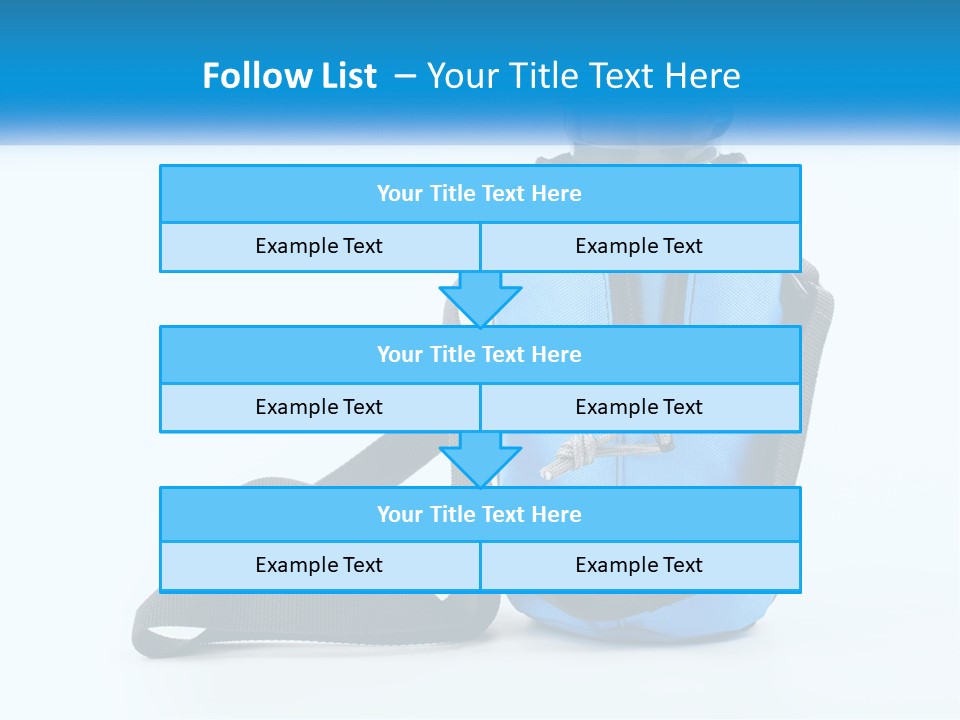 A Blue Lunch Bag With A Bottle Of Water On It PowerPoint Template