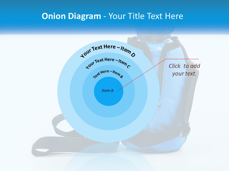 A Blue Lunch Bag With A Bottle Of Water On It PowerPoint Template