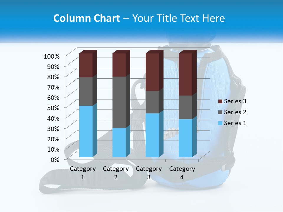 A Blue Lunch Bag With A Bottle Of Water On It PowerPoint Template
